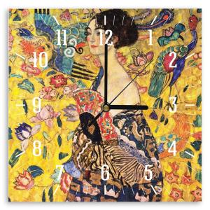 Reloj de Pared Dama Con Abanico - Gustav Klimt cm. 30x30