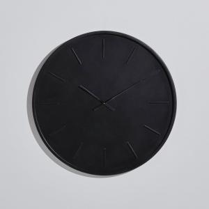Reloj de pared de acero negro Ø80 cm