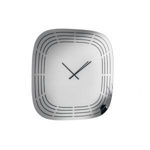 Reloj de pared de cristal espejado plateado, 120 x 120 cm