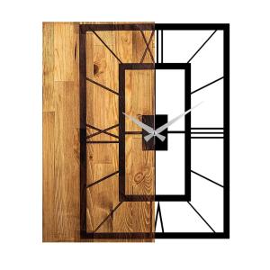 Reloj de pared de madera marrón 49x58x3 cm