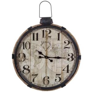 Reloj de pared de madera negro 64x69x5