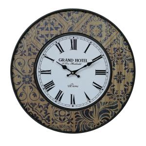 Reloj de pared de madera vintage beige, marrón y azul D.50…