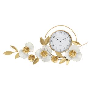 Reloj de pared de metal dorado cm 92,5x8x45,5