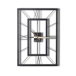 Reloj de pared de metal negro 49x34,5 cm