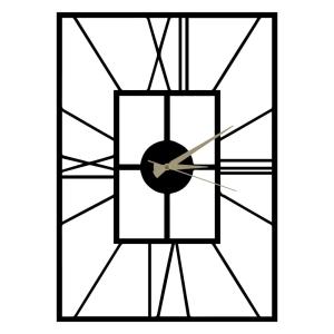 Reloj de pared de metal negro 50x70 cm