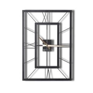 Reloj de pared de metal negro 70x49 cm