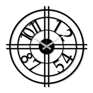 Reloj de pared de metal negro ø49 cm