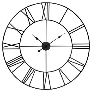Reloj de pared en acero negro, D. 88 cm