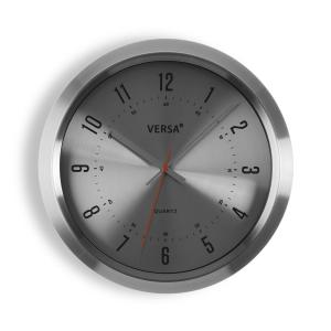 Reloj de pared en aluminio plateado