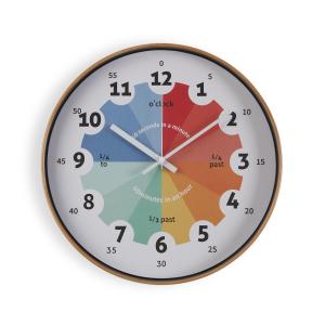Reloj de pared en cristal multicolor