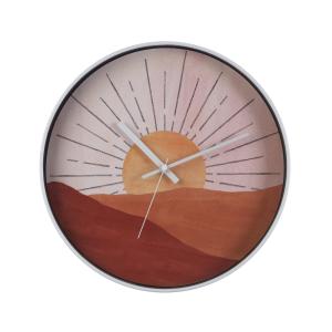 Reloj de pared en cristal naranja