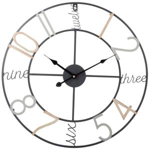 Reloj de pared en metal de colores, D. 50 cm