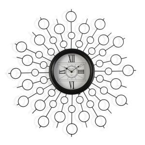 Reloj de pared en metal negro