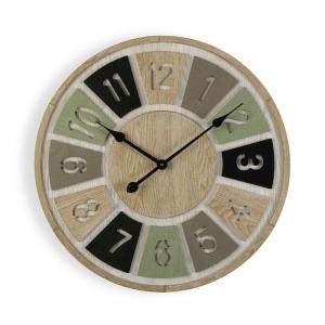 Reloj de pared estilo vintage en madera aglomerada gris y n…