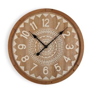 Reloj de pared estilo vintage en madera aglomerada marrón y…