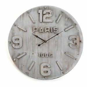 Reloj de pared estilo vintage en madera gris