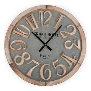 Reloj de pared estilo vintage en madera y metal gris y marr…