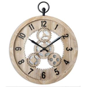Reloj de pared estilo vintage en metal marrón