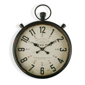 Reloj de pared metal marrón y beige