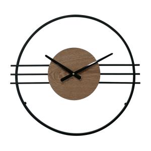 Reloj de pared moderno madera y metal negro y marrón d.50 c…