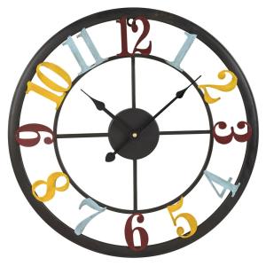 Reloj de pared multicolor de metal D.45