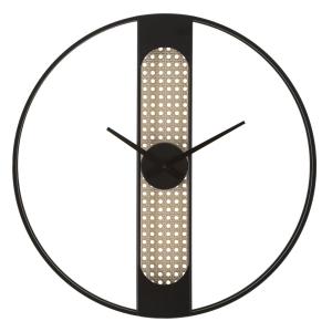 Reloj de pared redondo de metal negro y beige ø 60x5 cm