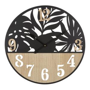 Reloj de pared redondo de metal y madera marrón ø 60x2,5 cm…