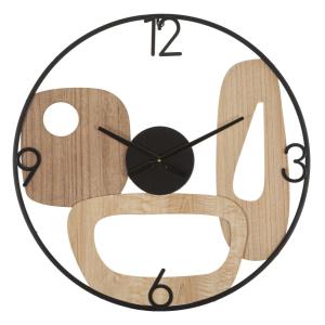 Reloj de pared redondo de metal y madera marrón ø cm 60x2,5…