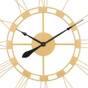Reloj de pared redondo, Ø 85 x 5 cm, oro viejo, de hierro