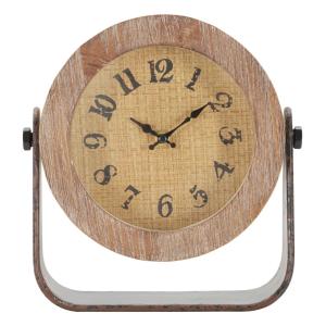 Reloj de pie de madera y metal marrón 23,5x7x24 cm