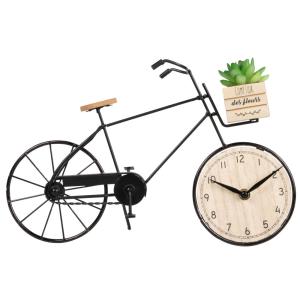 Reloj de sobremesa con forma de bicicleta, 36x21 cm