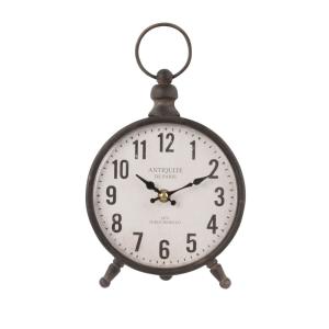 Reloj de sobremesa de metal negro 17x28