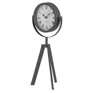 Reloj de sobremesa en metal negro 19x16,5x42cm