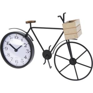 Reloj de sobremesa en metal negro 33,5x8x23,5cm