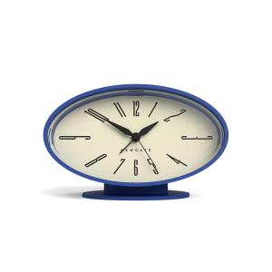 Reloj despertador / de mesa retro ovalado de metal azul cob…