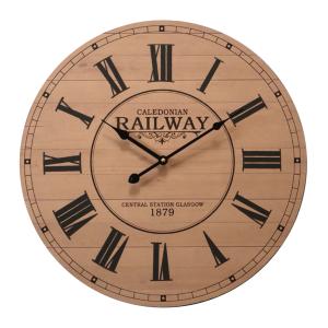 Reloj en madera con números romanos marrón y negro D. 50 cm…