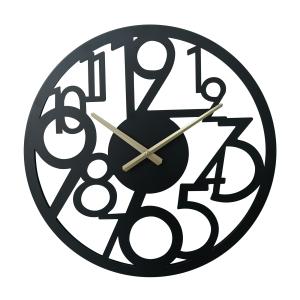 Reloj moderno tallado de metal negro d.50 cm