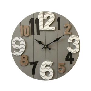 Reloj mural de madera con diseño banda gris y marrón D. 40…