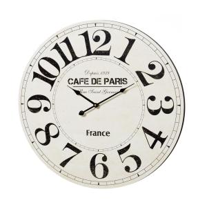 Reloj París beige de madera de Ø 60 cm