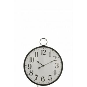 Reloj redondo bola vidrio metal negro alt. 85 cm