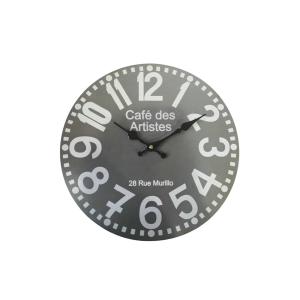 Reloj redondo de madera gris y blanco D. 33,8 cm