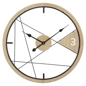 Reloj redondo de pared de madera y metal marrón ø cm 60x2,5…