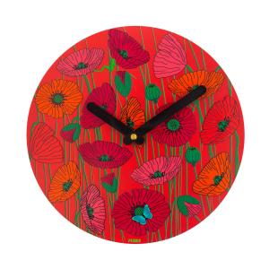 Reloj  rojo metal  26 x 0 x 26 cm