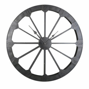 Reloj rueda de metal negro mate D. 120