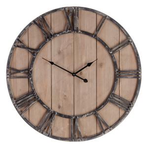 Reloj tallado negro y natural de fibra de madera de densida…