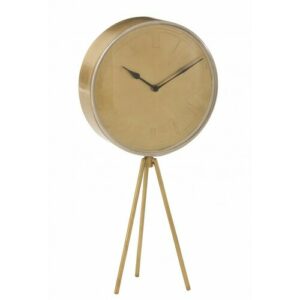 Reloj trípode hierro oro alt. 62 cm