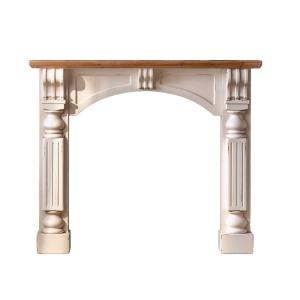 Repisa de chimenea de madera blanca natural