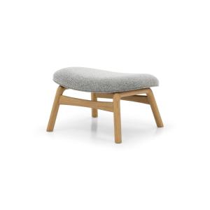 Reposapiés de roble macizo, tejido blanco y negro