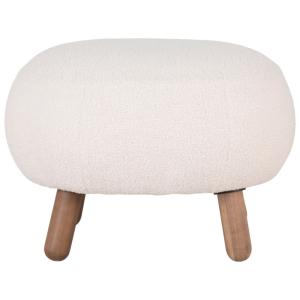 Reposapiés de tejido bouclé crudo y madera