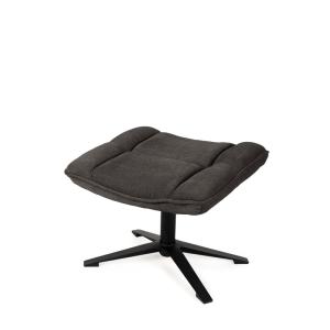 Reposapiés tapizado gris oscuro y pata metalica